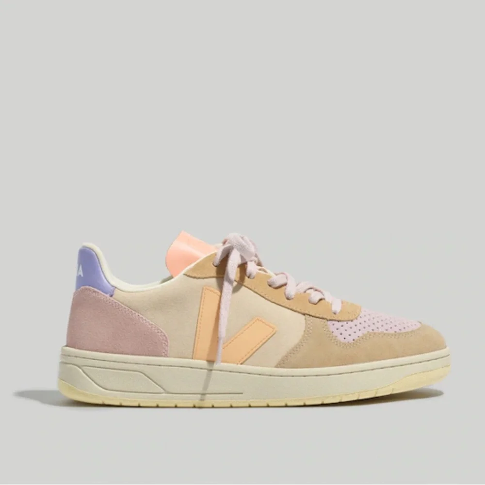 Veja V-10 Sneaker Multi-Color Peach Suede Sz 7 Women’s - Picture 8 of 8